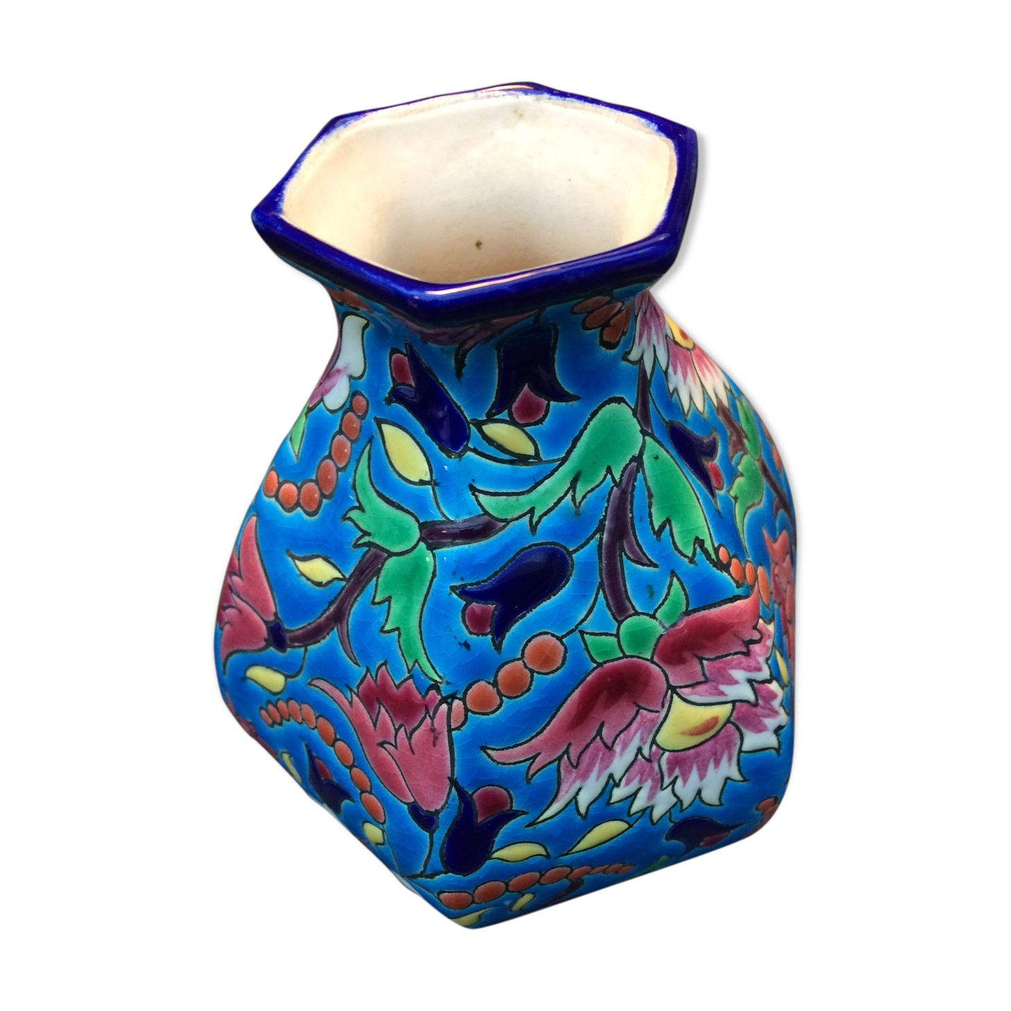 Vase in enamals of Longwy