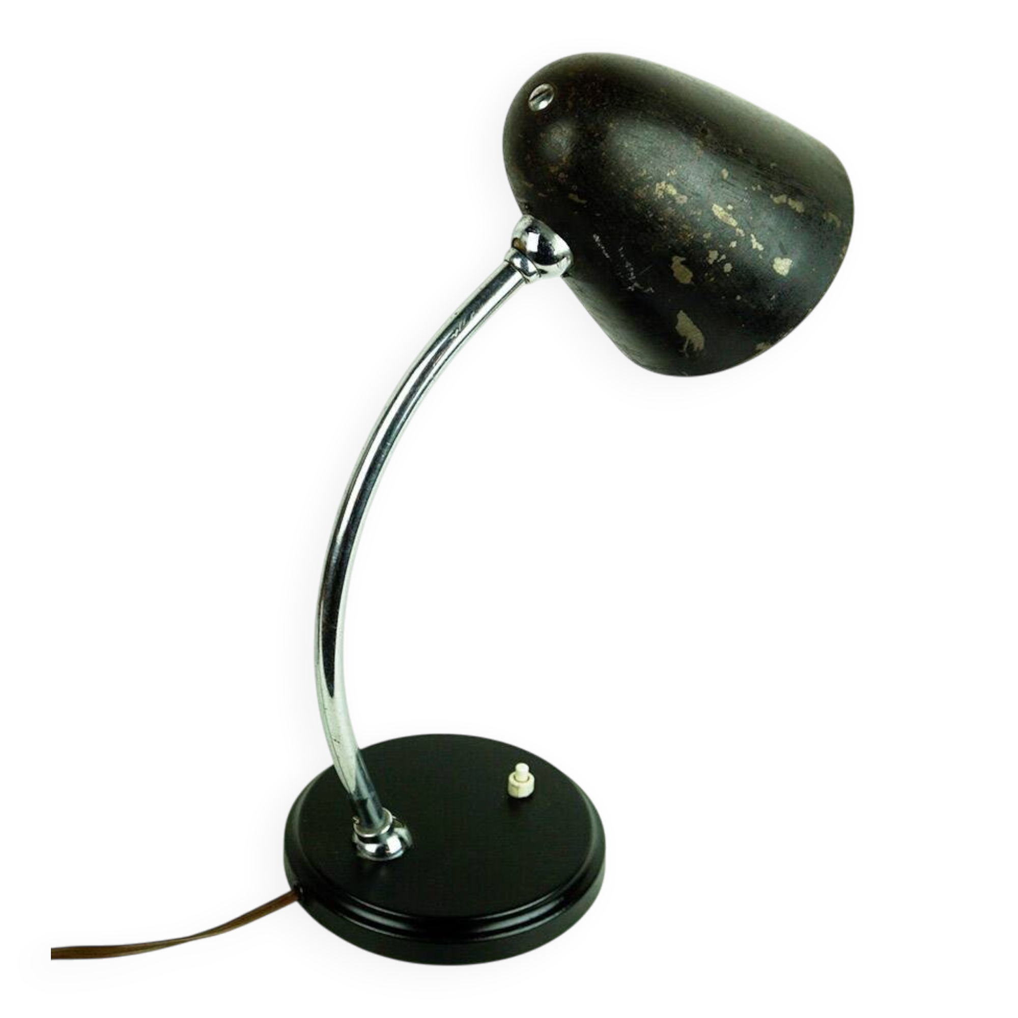 Black Table or Desk Lamp in Bauhaus or Industrial Style from the 1930s