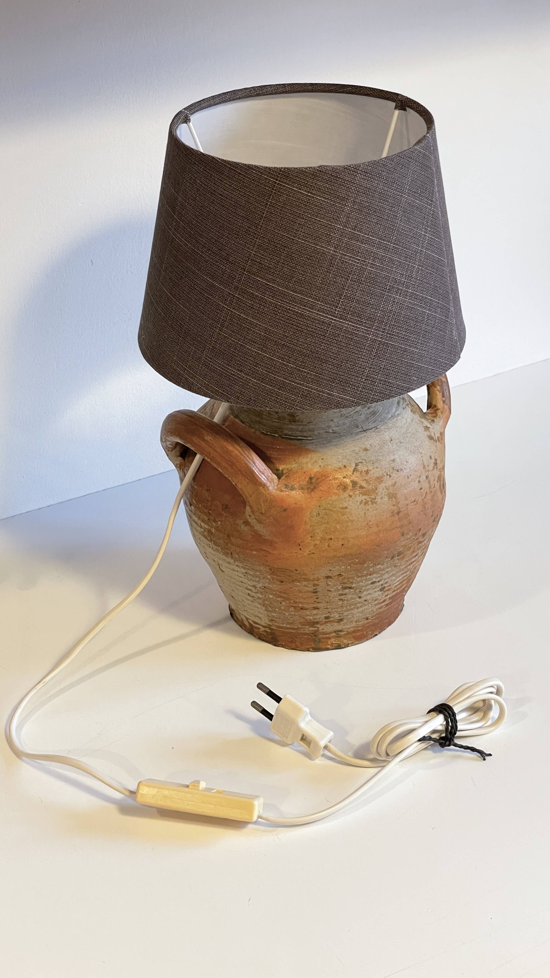 Vintage handmade pottery lamp