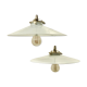 Pair of suspensions bistrot 1920 opaline