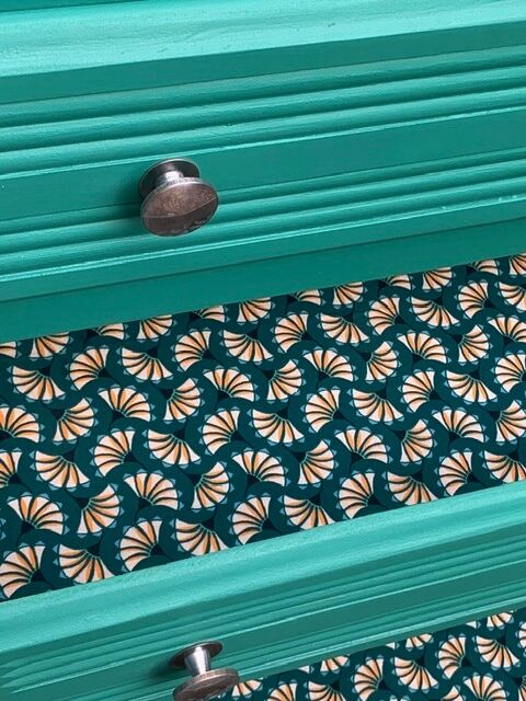 Commode art déco vert émeraude