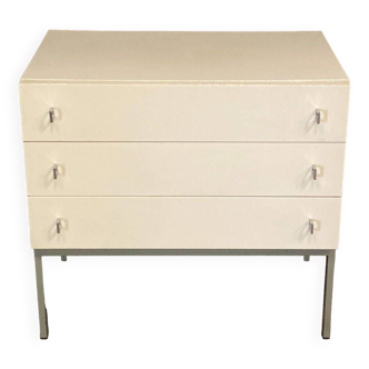 Lacquer chest of drawers 3 drawers 1960-1970 brasilia-werk pull knobs