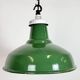 Industrial British Green Enamel Factory Pendant Lamp, 1960s