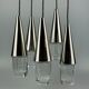 60s 70s hanging lamp cascade lamp 5 lights glass & chrome space age design