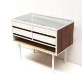 Vintage glass counter / desk with drawers made in the 1970s
