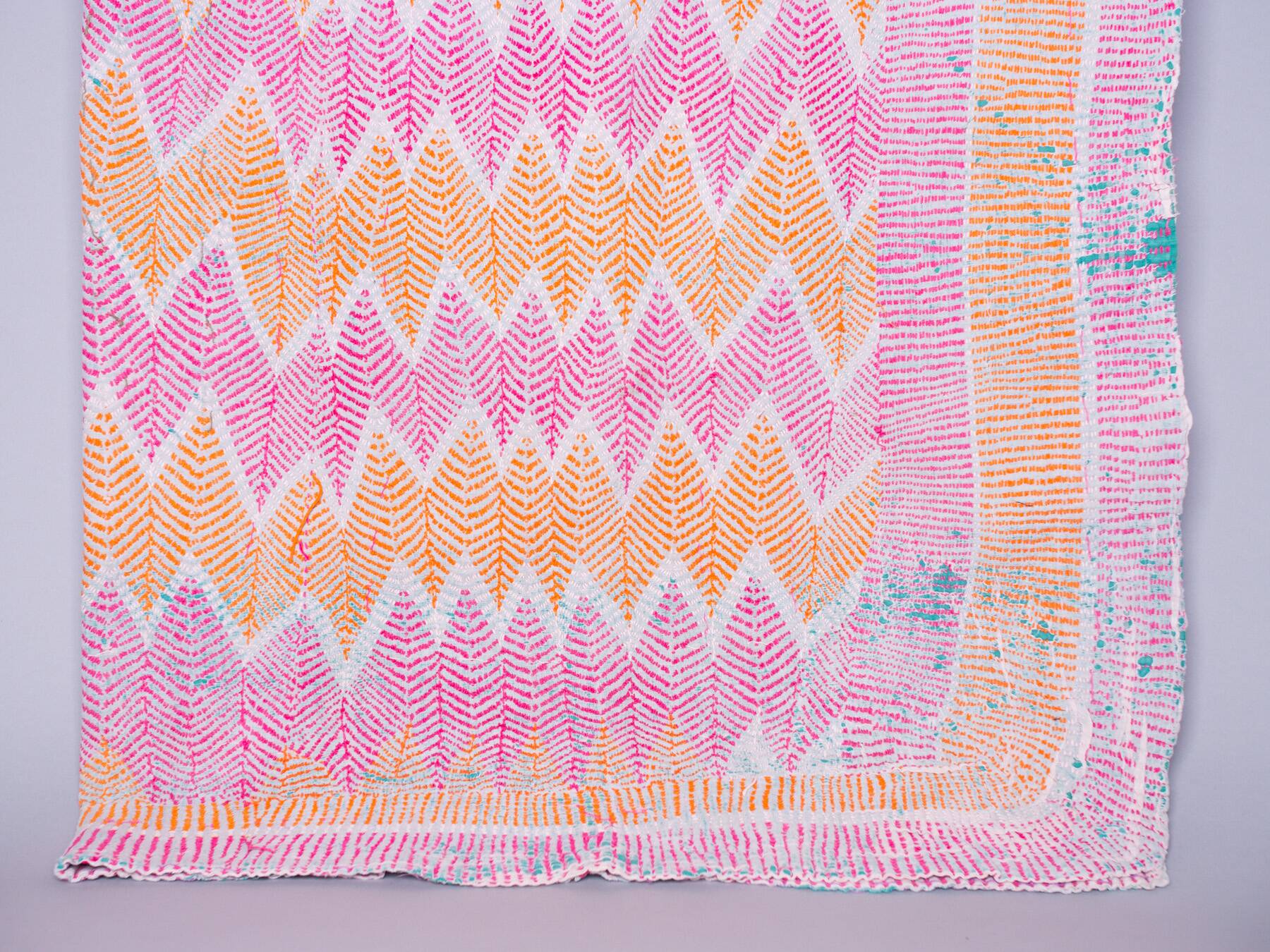 Couvre-lit kantha vintage de bengale.
