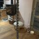 turned wooden lamp post base