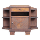 Art Deco wooden bedside table, vintage wooden furniture, side table