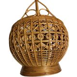Large vintage woven rattan basket