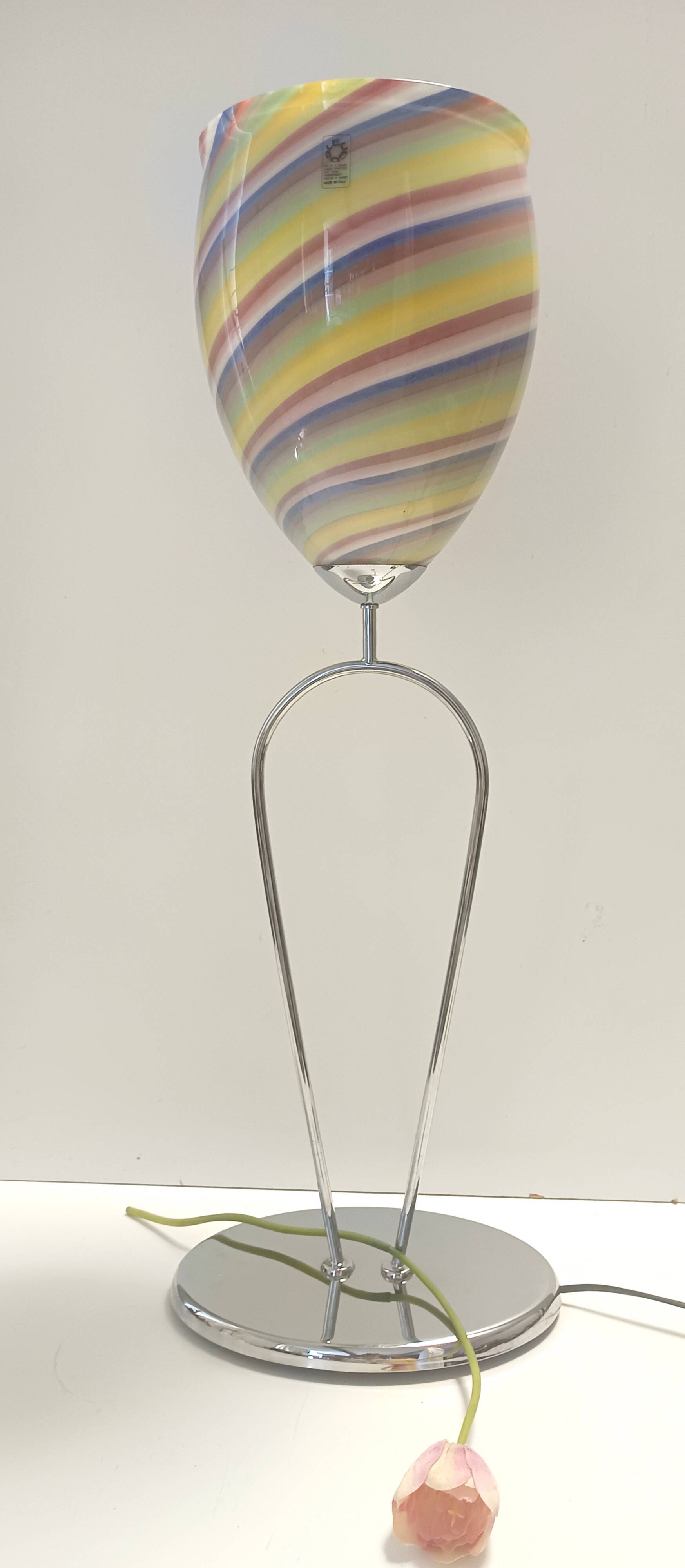 Multicolored Murano Glass Table Lamp by Leucos, Italy 1980s