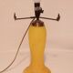 Mushroom lamp yellow glass paste spotted red