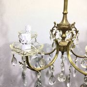5-light chandelier in brass and tassels