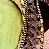 Authentique fauteuil dit Emmanuelle en rotin, design séventies