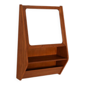 Scandinavian teak wall mirror with storage compartment, 1960s