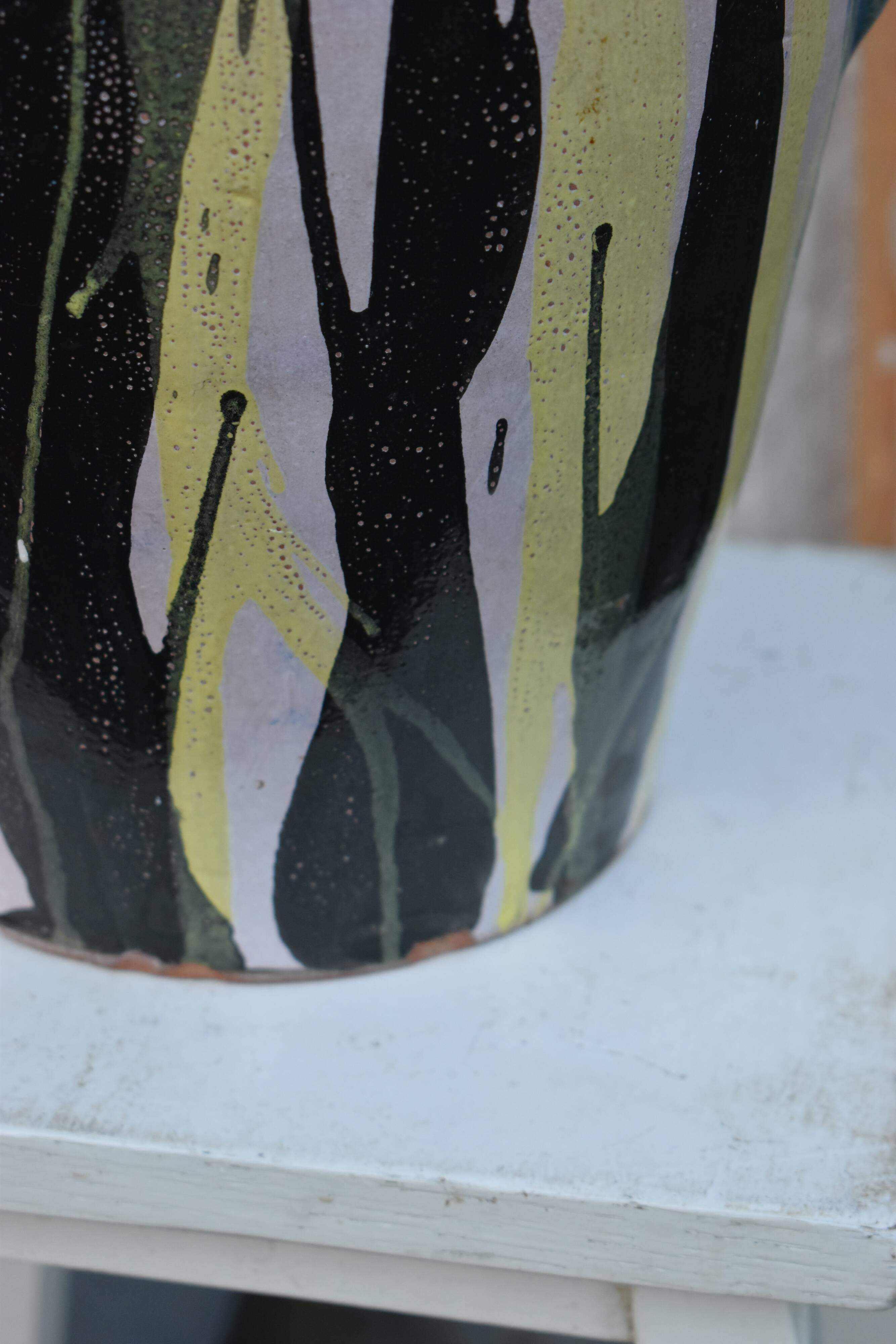 Large antique glazed terracotta jar/vase from Romania