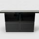 Black lacquered 4-drawer cabinet by David Lange with a lacquered top.