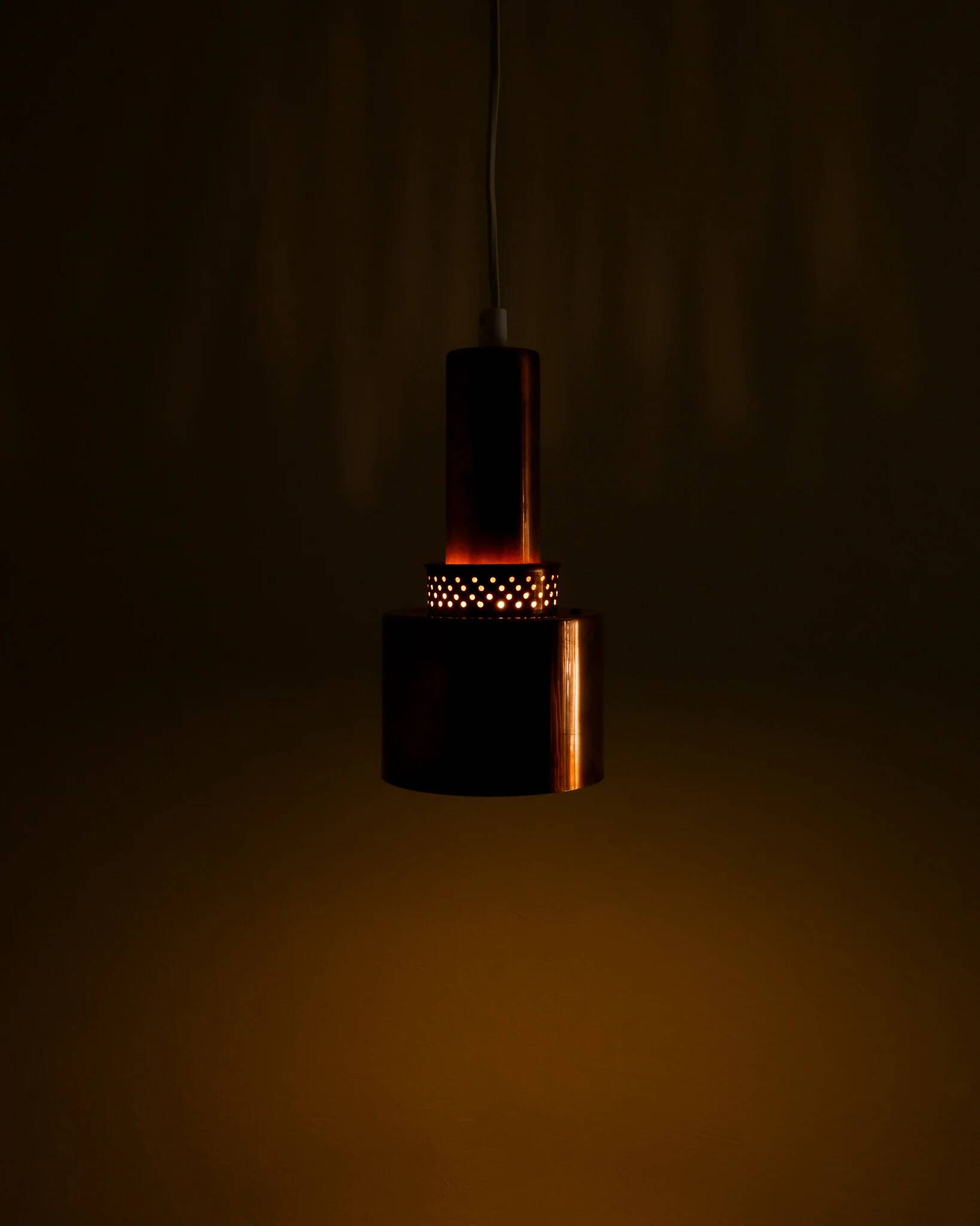 Swedish Mid Century Copper Ceiling Pendant Lamps Hans-Agne Jakobsson, 1950s