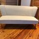 Canapé cocktail crème en tissu et hêtre massif style Mid-Century 1950s, banquette 2 places