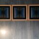 Vintage Optical Art Triptych - Vasarely Style - Frame 30x30cm