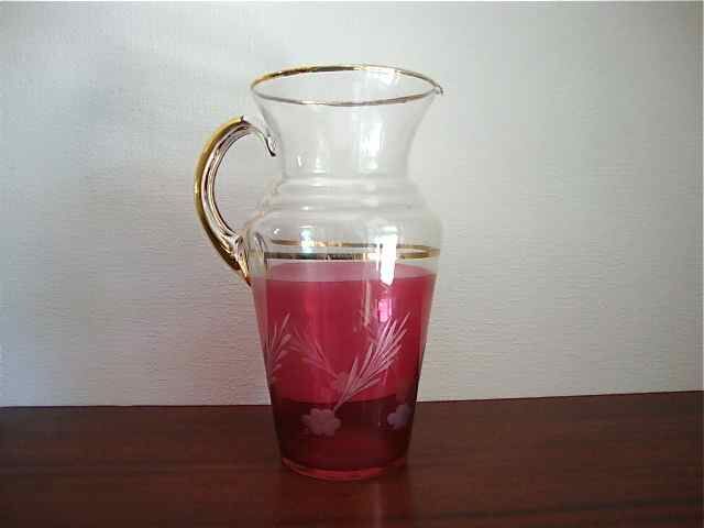 Large blown glass carafe vase