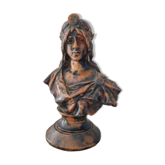 Buste femme bronze Emmanuel Villanis