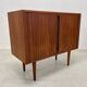 Kai Kristiansen Teak Tambour Door LP Record Cabinet, 1960s.