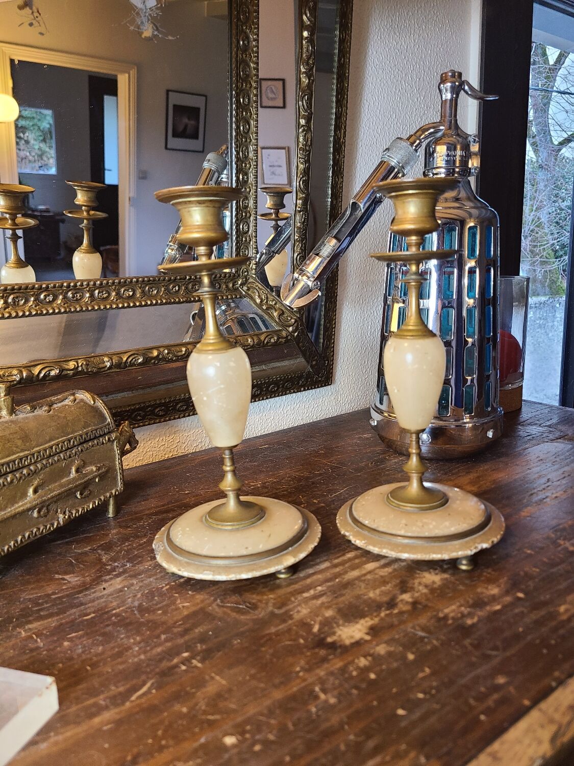 Pair of candle holders early 20th