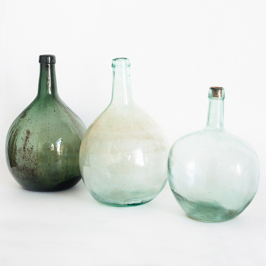 Ensemble de 3 dames-jeannes vintage, Espagne 1950