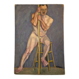 Nude study at the stool 1923