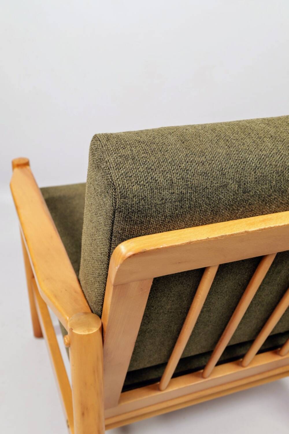 Scandinavian armchair green olive mid century modern design 1960