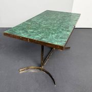 Coffee table with malachite top and brass frame, France, 1950s