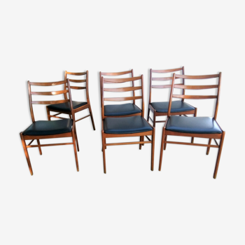 set of 6 vintage Scandinavian chairs