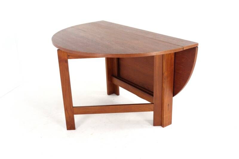 Table de salle à manger pliante en teck danois « Skovlund » - style moderne du milieu du siècle