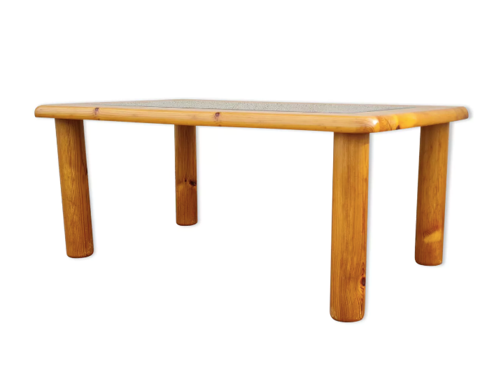 Italian pine and glass coffee table