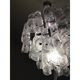 Murano Glass Sputnik Chandelier With Swirling Italian Glass Clear and White