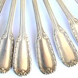 Set of 8 teaspoons in silver metal boulenger rinceaux decoration 14cm