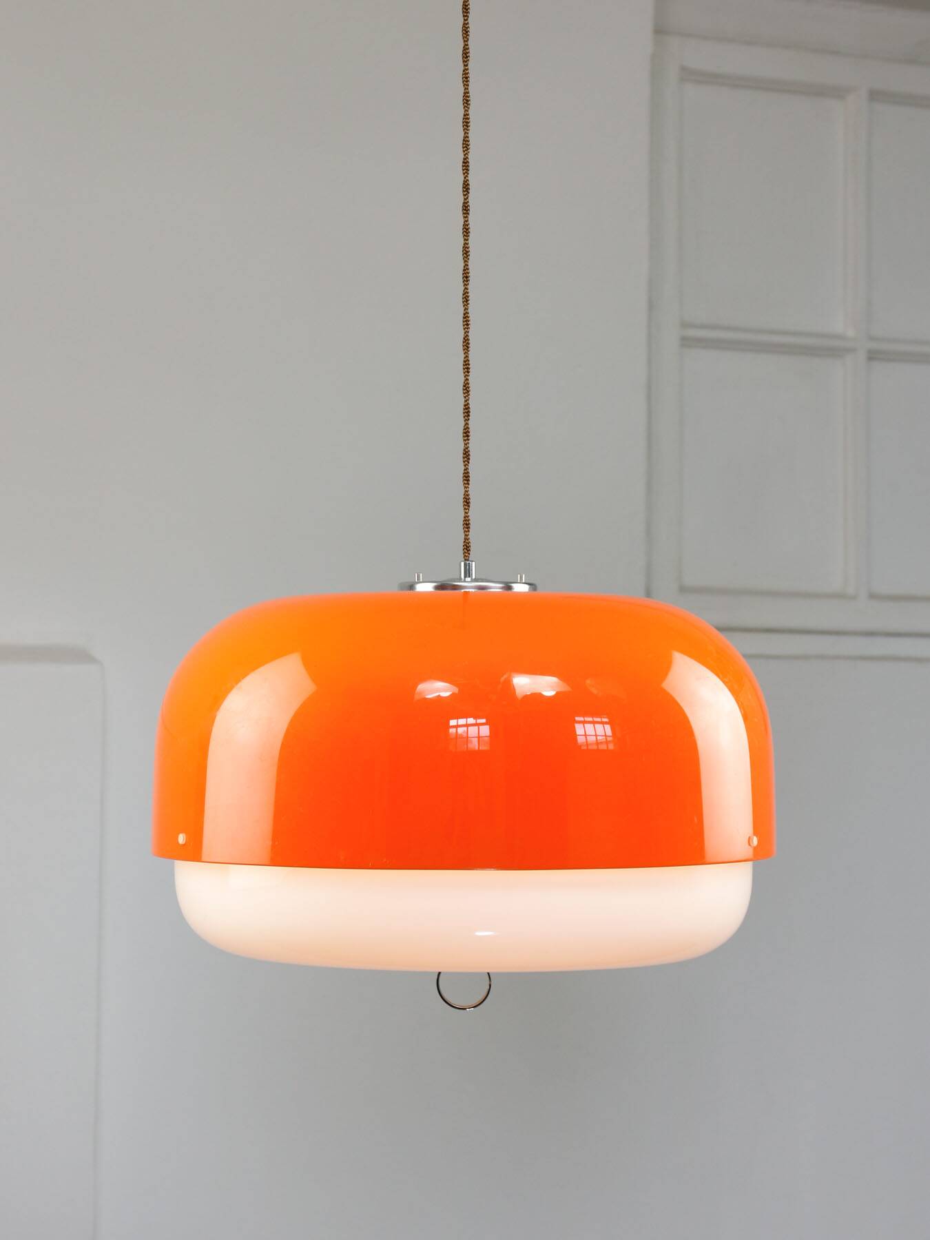 Rare XXL Orange Medusa Pendant Lamp from Guzzini, 1970s