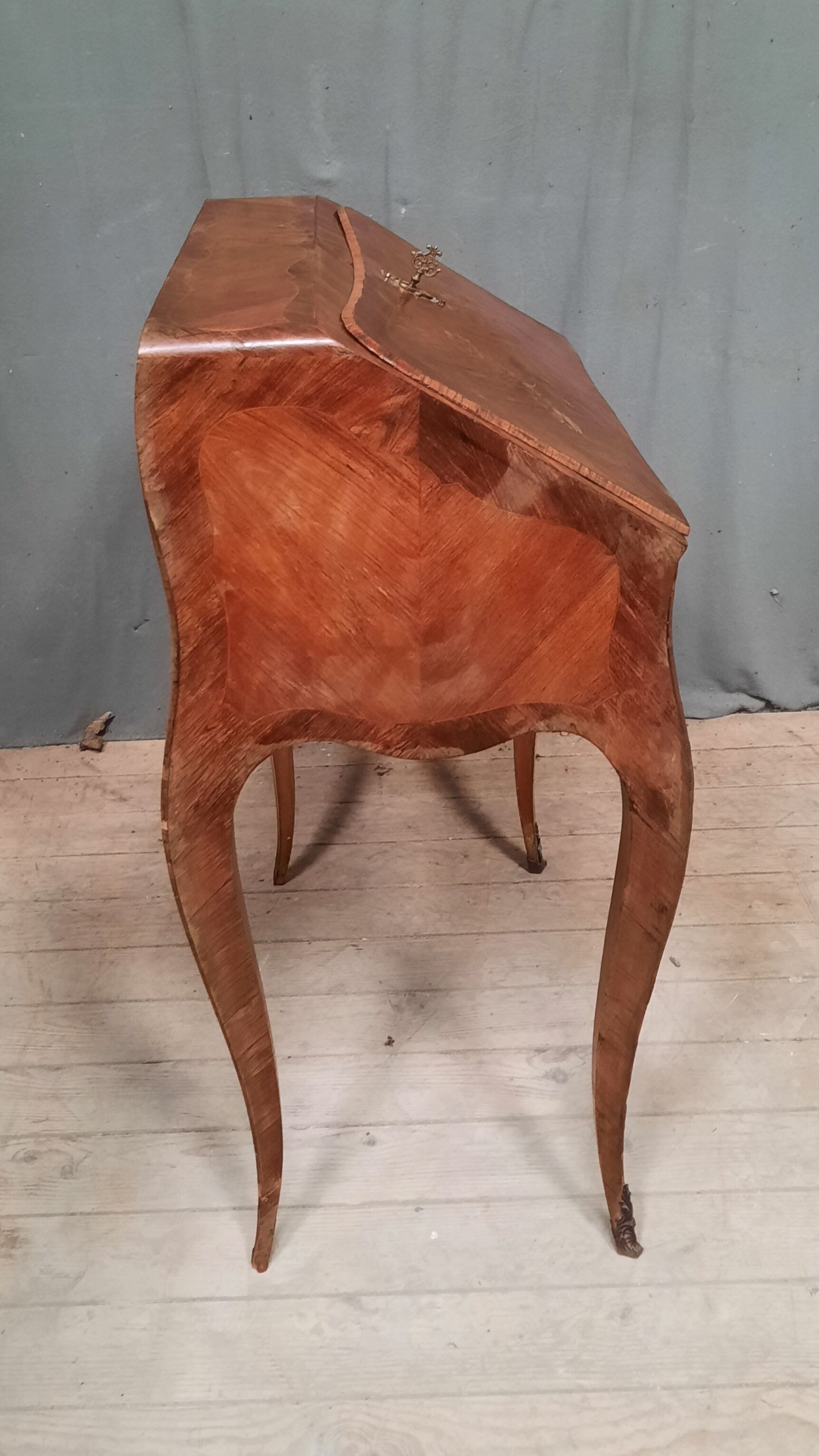 Louis XV style slope secretary desk in marquetry