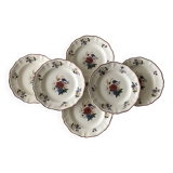 6 large old flat plates in Sarreguemines earthenware