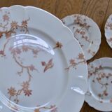Antique Limoges Haviland porcelain dinner plates, bird decoration