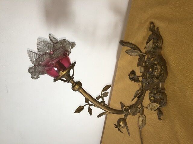 Gold and floral wall light