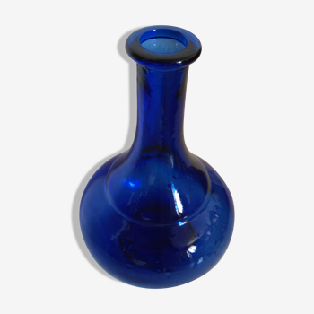 Transparent cobalt blue glass vase