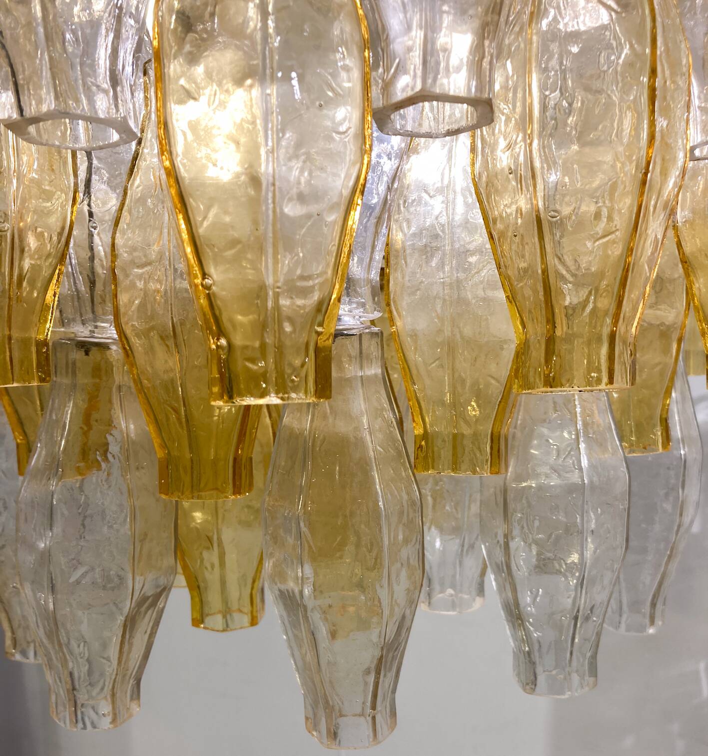 Mid-Century Murano Glass Chandelier "Polyhedr" by Carlo Scarpa for Venini, Italy, 1960s