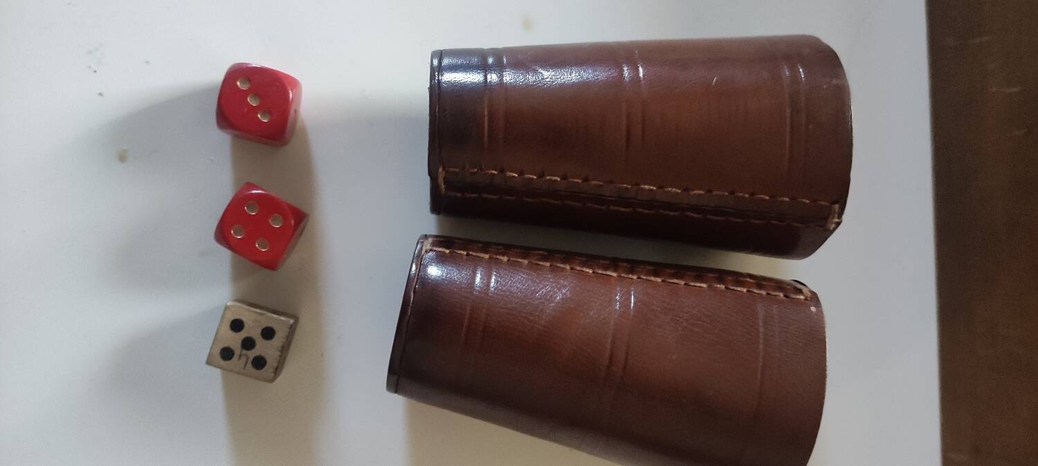 Large game box of backgammon, checkers