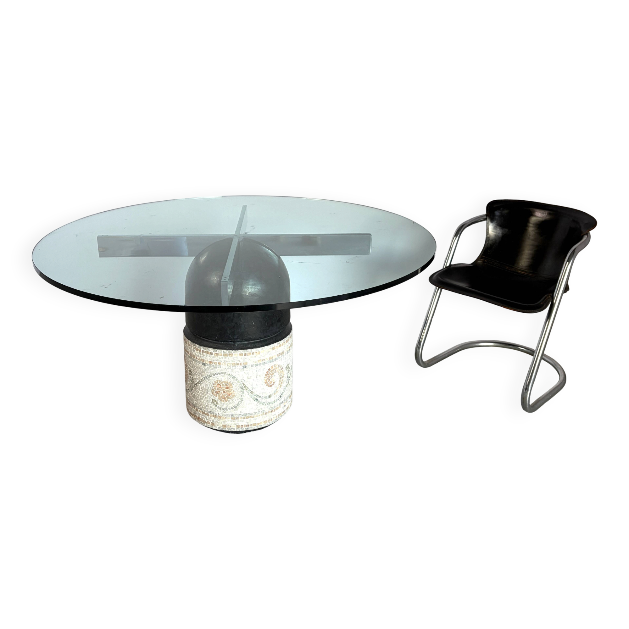 Giovanni Offredi "Paracarro" dining table for Saporiti, 1970s