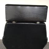 Fauteuil pivotant en skaï noir, années 1960