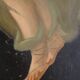 Pair of oil paintings in the neoclassical style depicting dancing nymphs dressed in transparent gowns, dating from the mid-19th century.