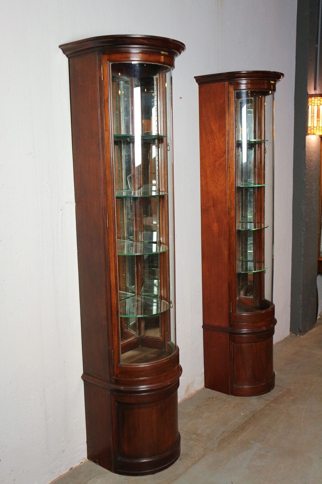 Set of 2 antique display cabinets
