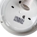 Hollywood Regency Metal-Lux Glass Ceiling Light Italy 1980s