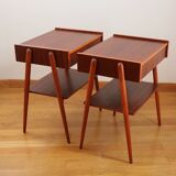 Pair of Scandinavian teak bedside tables, Carlström